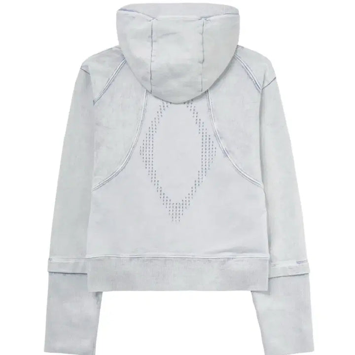 [BUNJANG] Mischief Rhombus Punching Hoodie Zip Up Bleached Light Blue / 미스치프 롬버스 펀칭 후드 집업 블리치드 라이트 블루