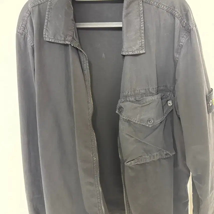[BUNJANG] Stone Island Cotton Zip-Up Overshirt L / 스톤아일랜드 코튼 집업셔츠 L 판매합니다