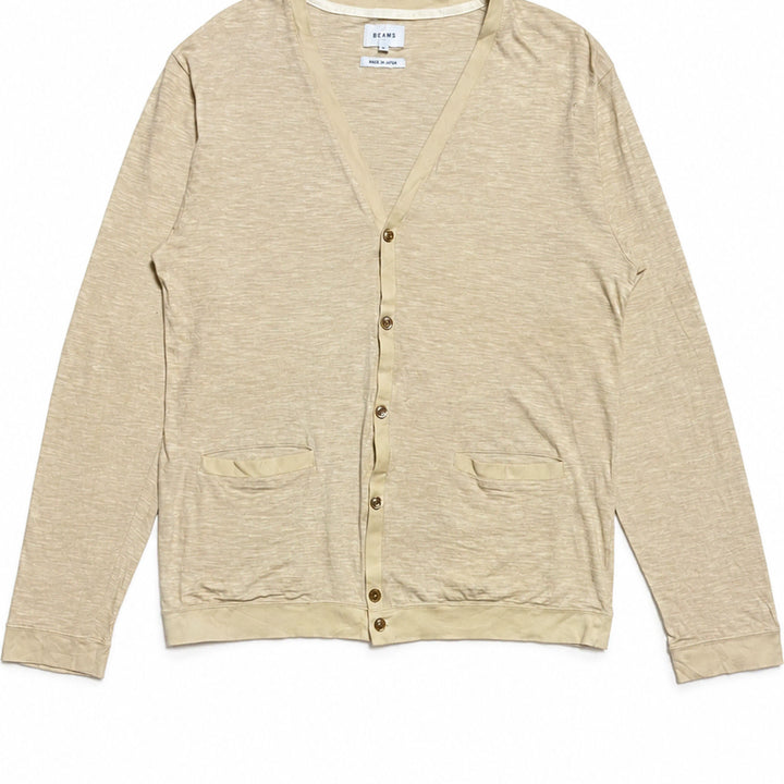 [BUNJANG] BEAMS Beige Slub Cotton Cardigan / JPN 일본 빈티지 y2k 모리걸 BEAMS 빔즈 베이지 슬럽코튼 가디건
