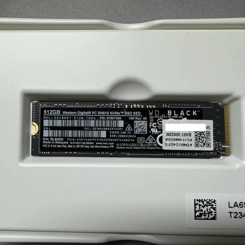 [BUNJANG] Western Digital WD SN810 512GB NVMe SSD / wd 웨스턴 디지털 sn810 512gb 미사용품
