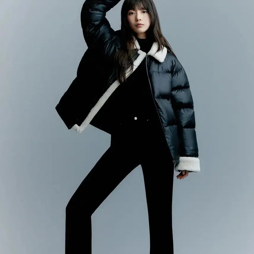 [BUNJANG] Guess Black Brushed Slim Straight Trousers / 게스 블랙 기모 슬림 스트레이트 바지 (YO4D3190)