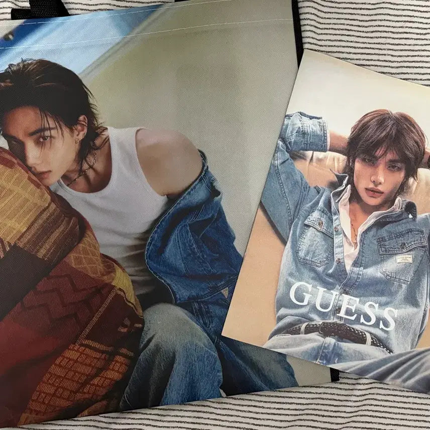 [BUNJANG] Guess Hyun Jin Tartan Bag + Magazine / 게스 현진 타포린백 + 잡지 양도