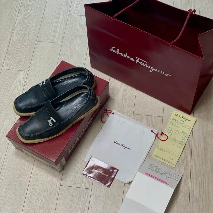 [BUNJANG] Salvatore Ferragamo Leather Loafer Sneakers Navy 245mm / [페라가모] 백화점 정품 명품 로퍼 스니커즈 245