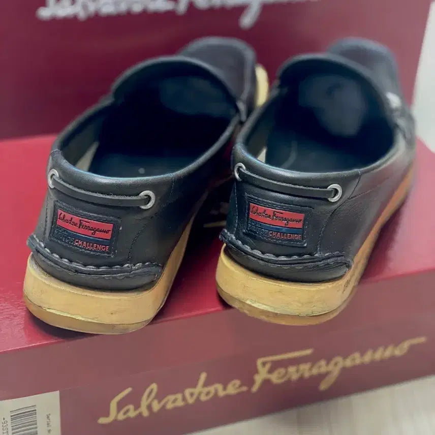 [BUNJANG] Salvatore Ferragamo Leather Loafer Sneakers Navy 245mm / [페라가모] 백화점 정품 명품 로퍼 스니커즈 245