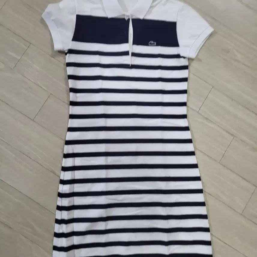 [BUNJANG] Lacoste Striped Collar Dress / 라코스테 스트라이프 카라 원피스
