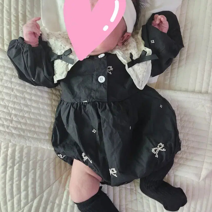 [SOLD OUT] 리본카라베이비바디수트