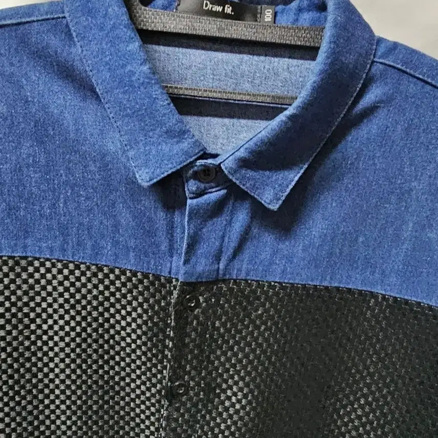 [BUNJANG] Drawfit Dark Wash Denim Shirt Size 100 / draw fit 드로우핏 진청 데님 셔츠. 100. 새거수준