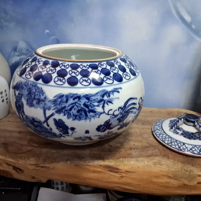 [BUNJANG] Blue and White Porcelain Celadon Jar / 청화백자  도자기  합