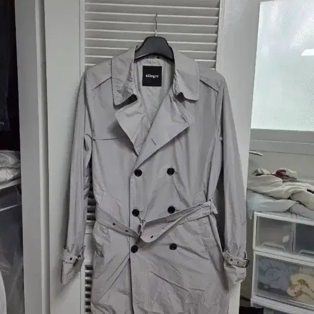 [BUNJANG] Allegri Light Grey Trench Coat Size 52 (105-110) / 알레그리 트렌치코트 52 (105~110) 라이트그레이