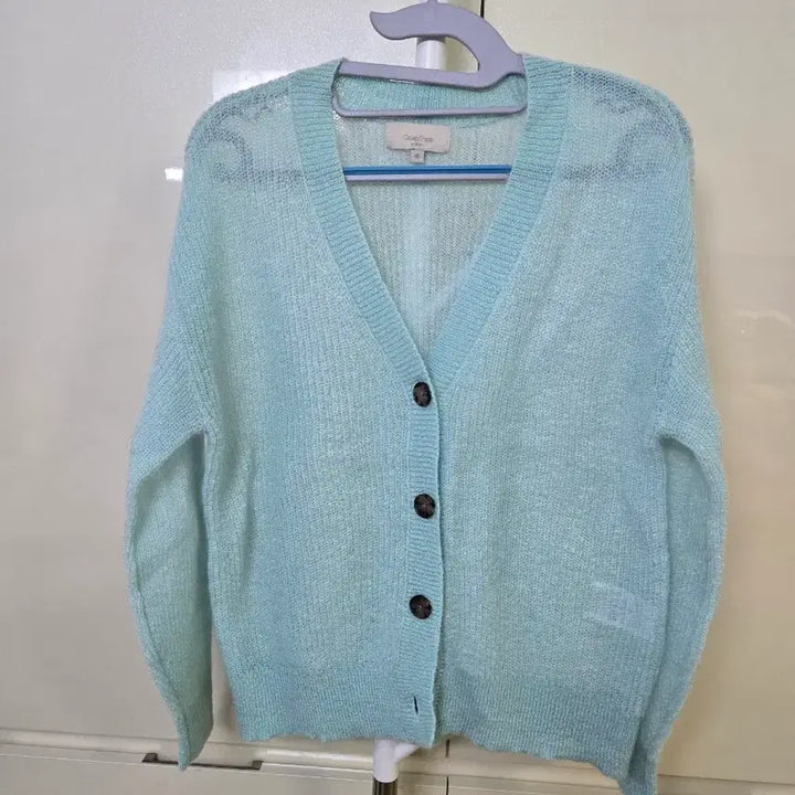 [BUNJANG] Celeb Shop Mint V-Neck Cardigan / 셀럽샵 민트색 브이넥 가디건