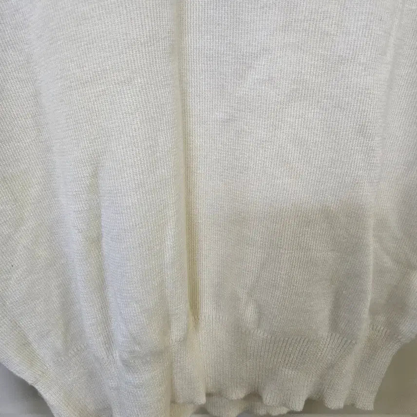 [BUNJANG] Ivory Collar Neck Knit Long Sleeve T-Shirt / 아이보리 카라넥 니트 긴팔티