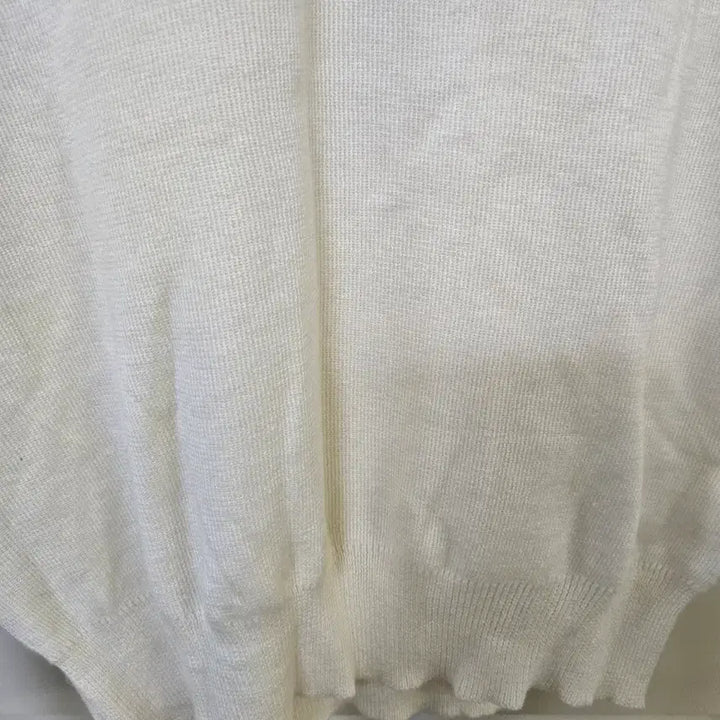 [BUNJANG] Ivory Collar Neck Knit Long Sleeve T-Shirt / 아이보리 카라넥 니트 긴팔티