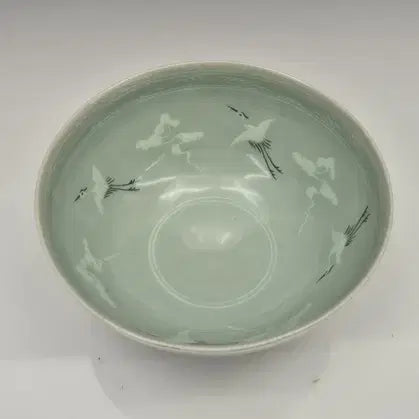 [BUNJANG] Doam Ji Soon-tak Celadon Scholar Crane Inlaid Tea Bowl / 도암지순탁 선생 - 운학상감 청자다완/