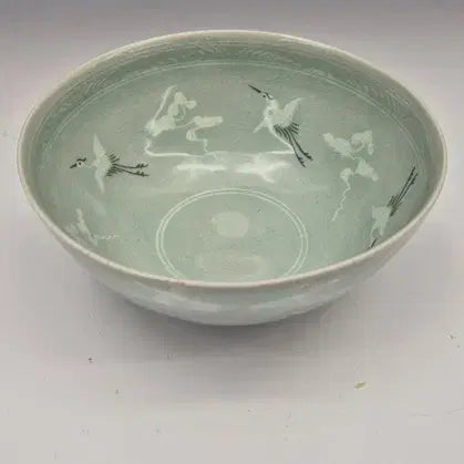 [BUNJANG] Doam Ji Soon-tak Celadon Scholar Crane Inlaid Tea Bowl / 도암지순탁 선생 - 운학상감 청자다완/
