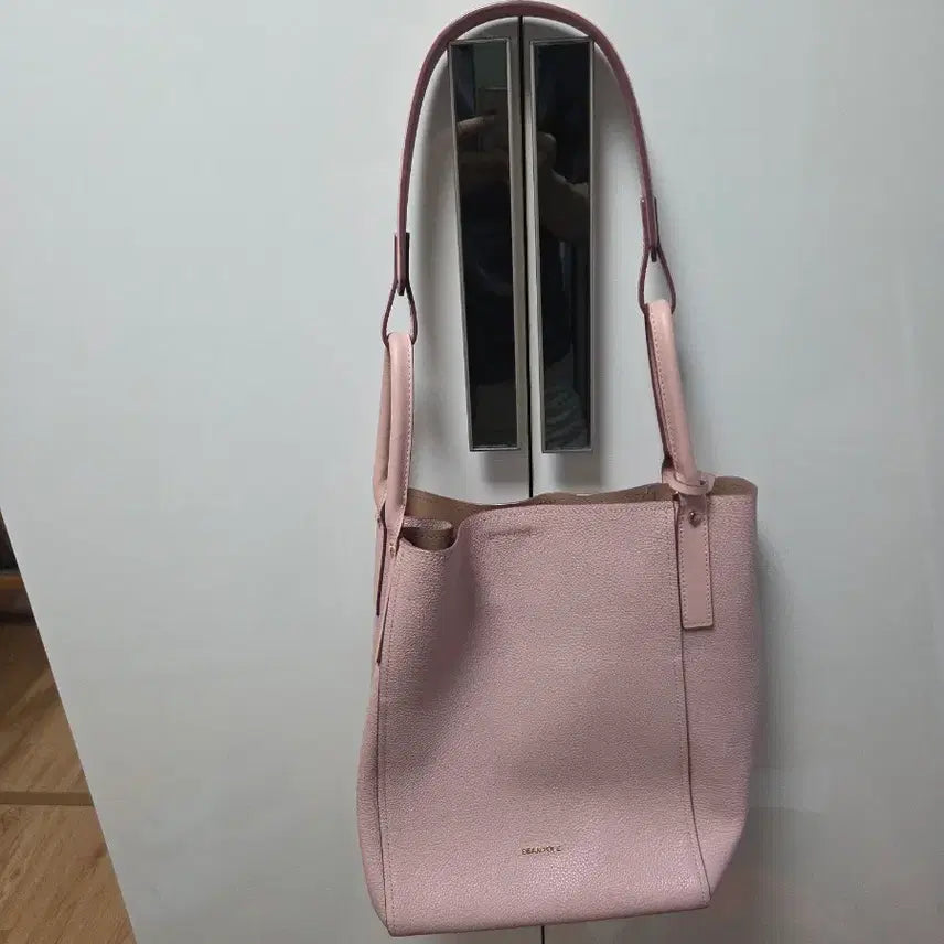 [BUNJANG] Beanpole Pink Leather Tote Bag / 빈폴 가방