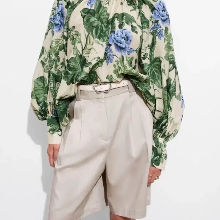 [BUNJANG] And Other Stories Floral Cotton Silk Trapeze Top / (새상품) 앤아더스토리즈 플로럴 코튼 실크 트래피즈 탑