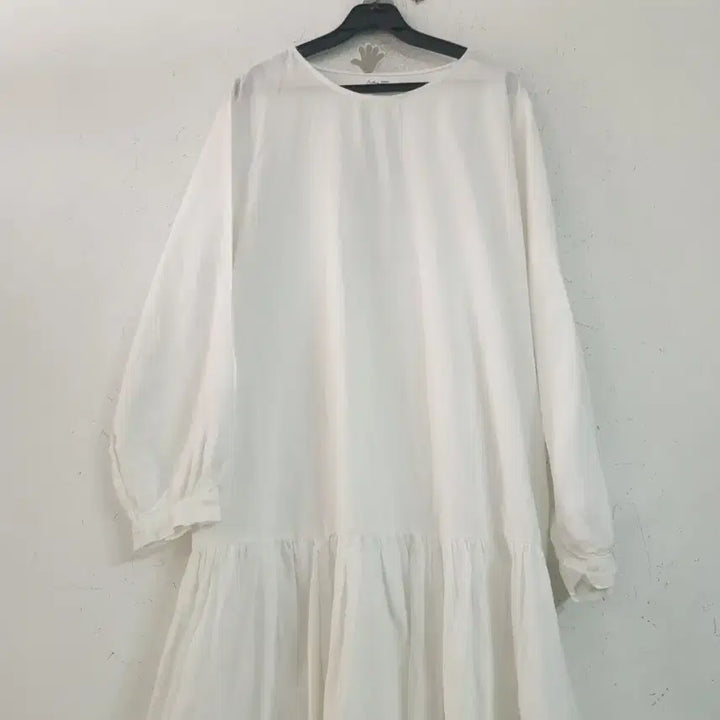 [BUNJANG] White Long Dress Balloon Sleeve / 화이트 롱 원피스 벌룬 소매