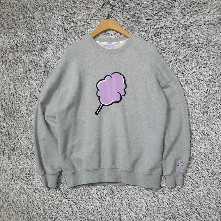 [BUNJANG] CLOTTY Candy Sweatshirt Loose Fit Grey / 클로티 CLOTTY 사탕 맨투맨 루즈핏 그레이 2200020