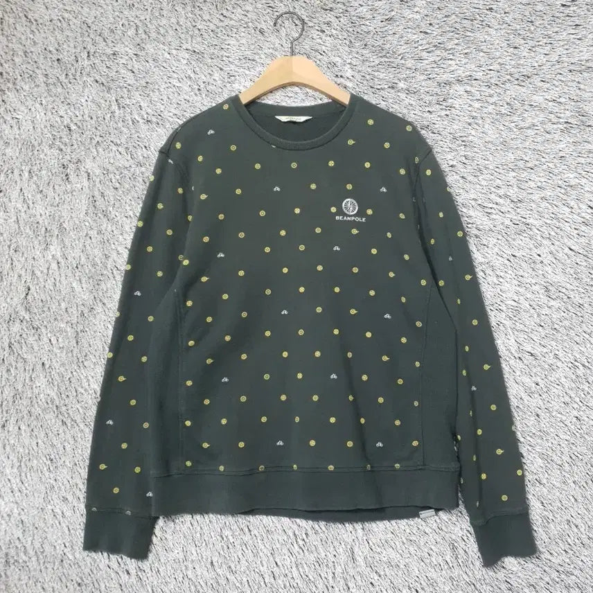[BUNJANG] Beanpole Dark Green Pattern Sweatshirt / 빈폴 다크 그린 패턴 맨투맨 티셔츠 2200016
