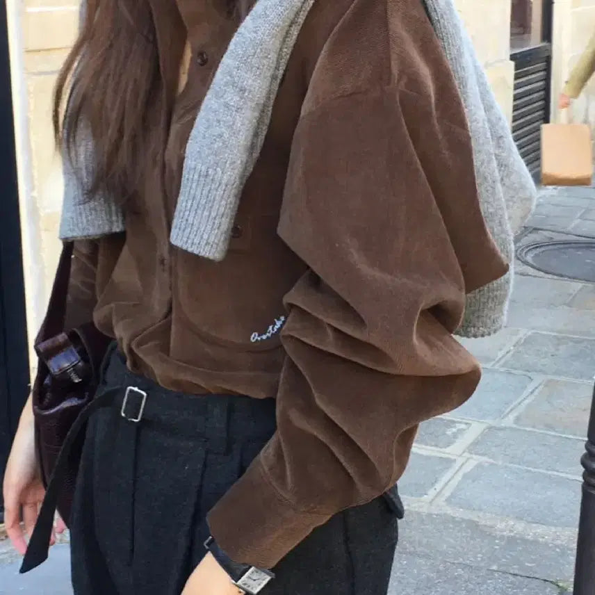 [BUNJANG] Overtake Brown Corduroy Shirt / 오버테이크 브라운 코듀로이 셔츠