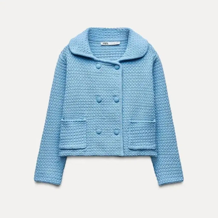 [BUNJANG] ZARA Peter Pan Collar Chunky Knit Tweed Cardigan XS / ZARA 자라 피터팬카라 청키 니트 가디건 트위드 XS