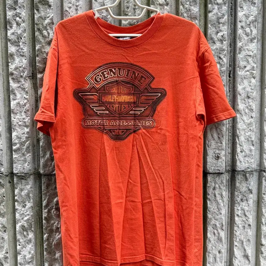 [BUNJANG] Harley-Davidson Orange Short-Sleeve T-Shirt XL / 할리데이비슨 반팔티 [XL]