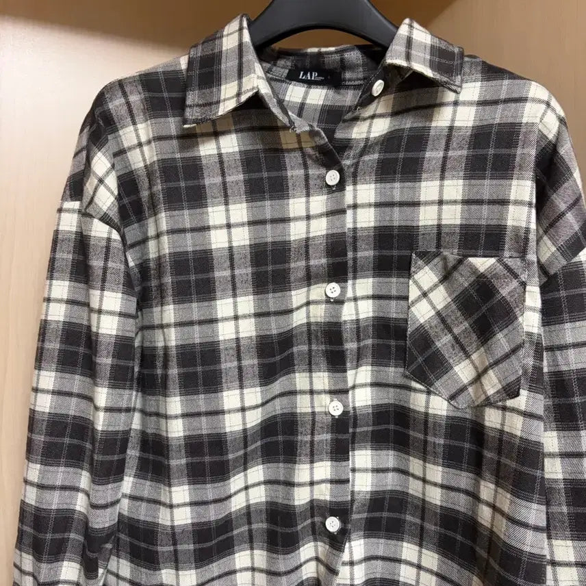 [BUNJANG] LAP Brown Check Pattern Shirt / Lap 브라운 체크무늬 남방 셔츠