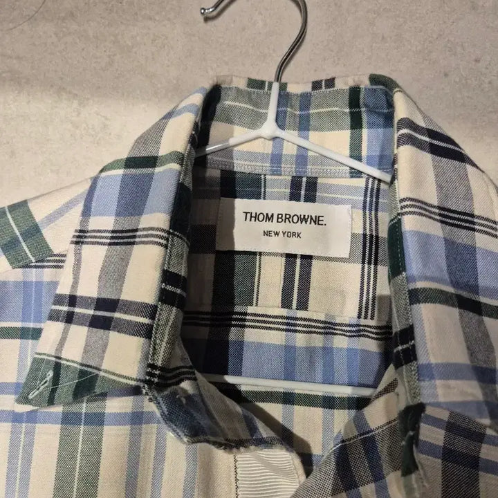 [BUNJANG] Thom Browne Blue Green Check Shirt / 톰브라운 블루 그린 체크 셔츠