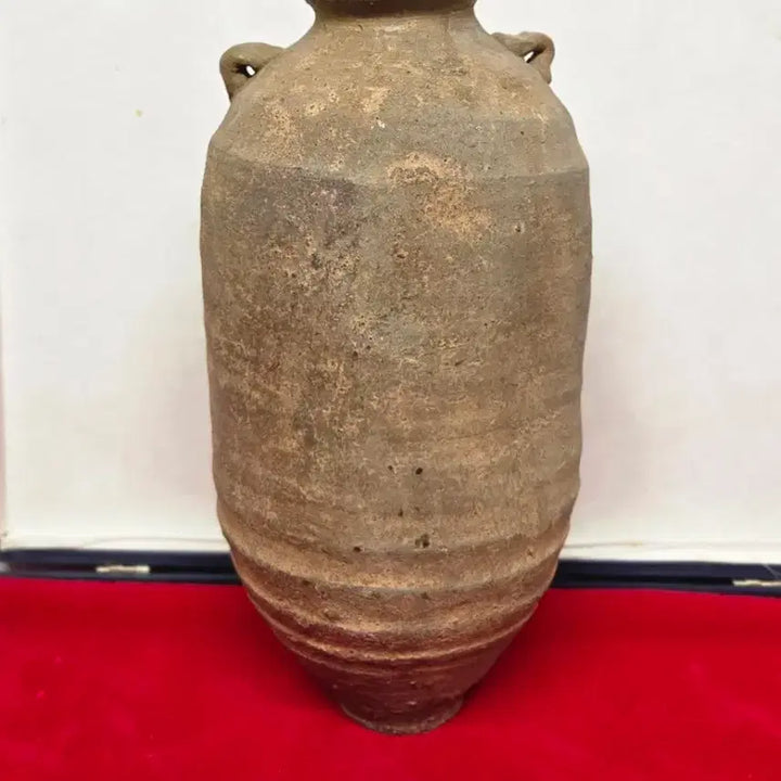 [BUNJANG] Ancient Korean Pottery Earthenware Jar with Ear Handles and Long Neck - Mongol Jar / *토기 귀달린 긴목 항아리