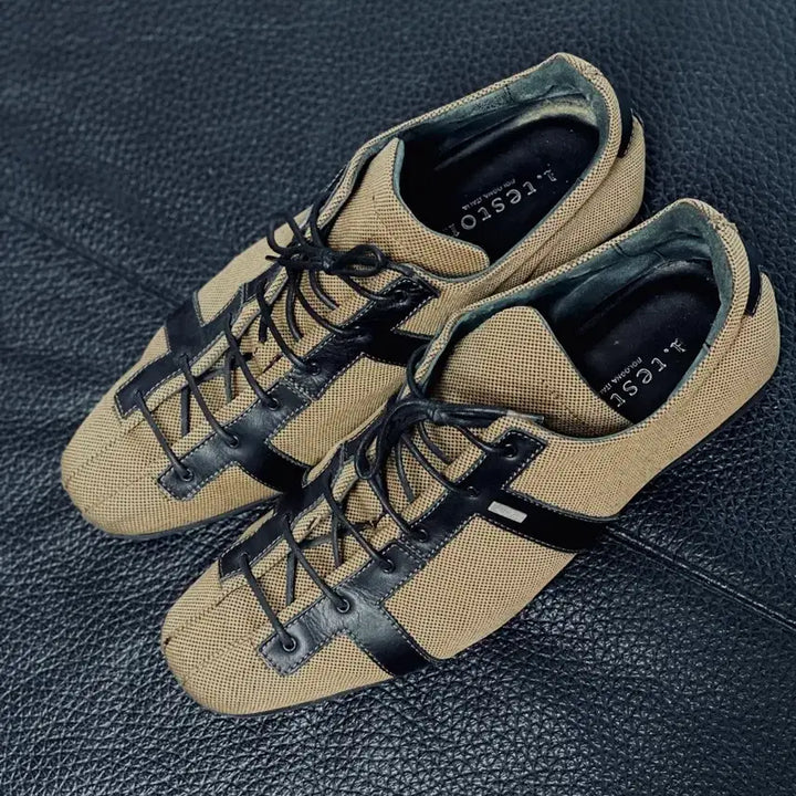 [BUNJANG] A.Testoni Genuine T-Logo Sneakers Shoes 270 / [아 테스토니] 정품 T로고 스니커즈 구두 270