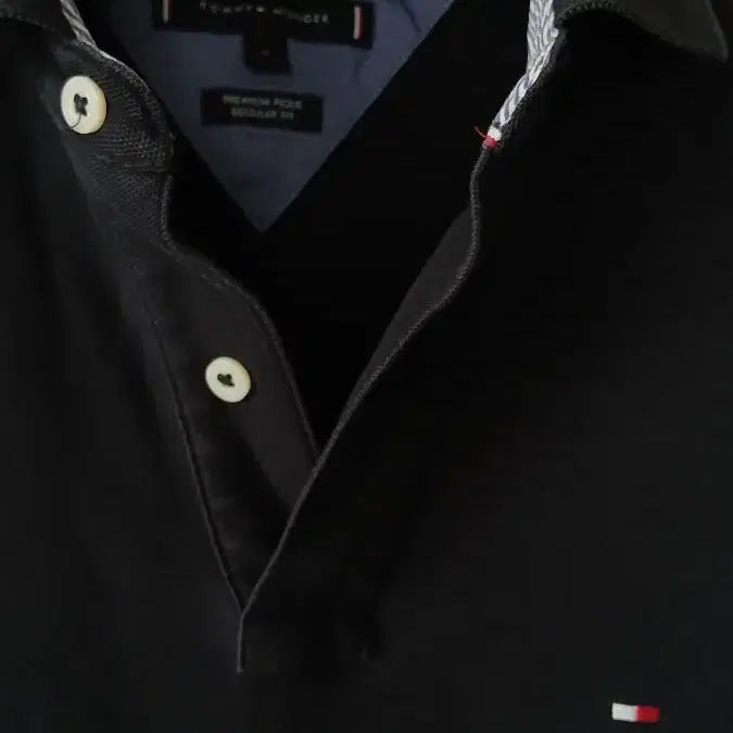 [BUNJANG] Tommy Hilfiger Black Short Sleeve Polo Shirt Size S / 타미힐피거 블랙 반팔 폴로티 S사이즈