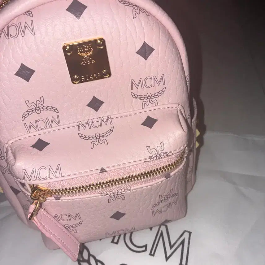 [BUNJANG] MCM Powder Pink Backpack XS / Mcm 파우더핑크 백팩 xs 양지뢰