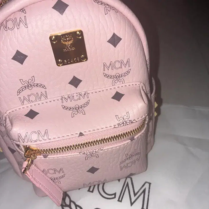 [BUNJANG] MCM Powder Pink Backpack XS / Mcm 파우더핑크 백팩 xs 양지뢰