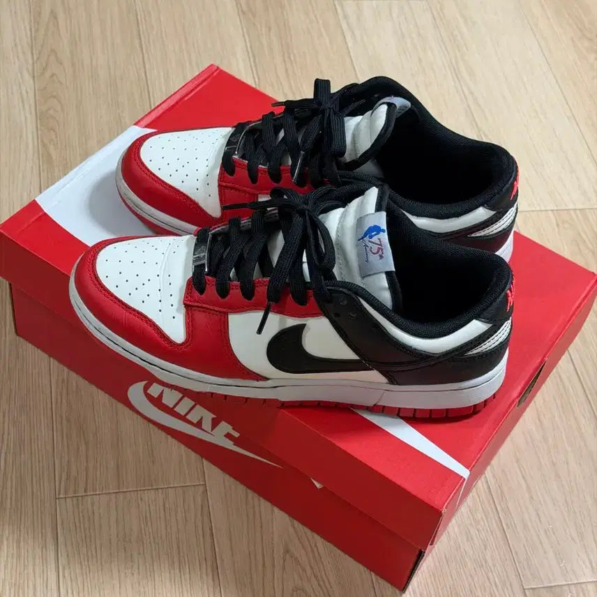 [BUNJANG] Nike Dunk Low Retro EMB Black and Chili Red / 나이키 덩크 로우