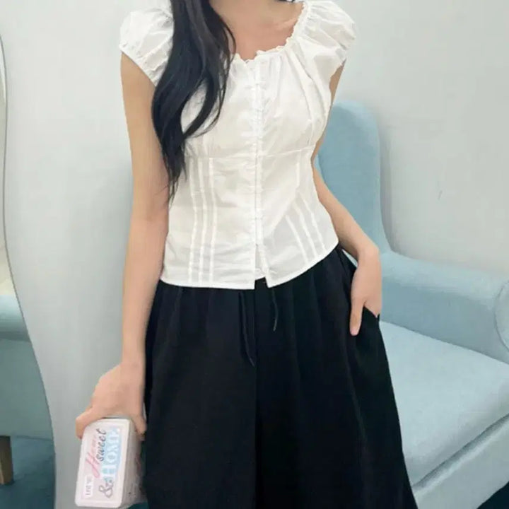 [BUNJANG] Near Wear Shirring Blouse / 니어웨어 셔링 블라우스