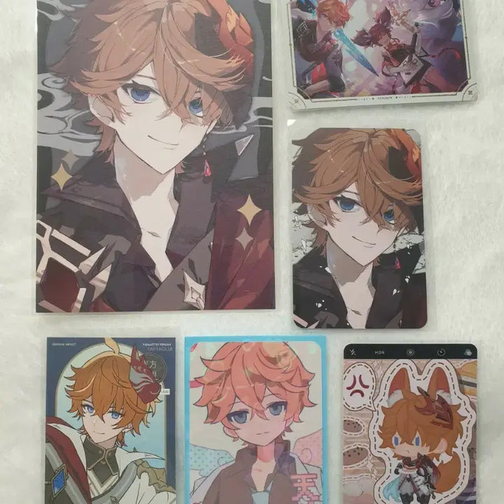 [BUNJANG] Genshin Impact Tartaglia Paper Goods Bundle Set / 원신 타르탈리아 공식/비공식 지류,캔뱃지 일괄
