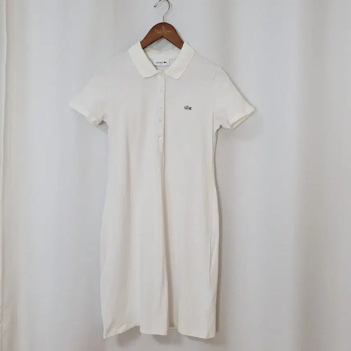 [BUNJANG] Lacoste Cotton Shirtdress White / 라코스테 원피스40