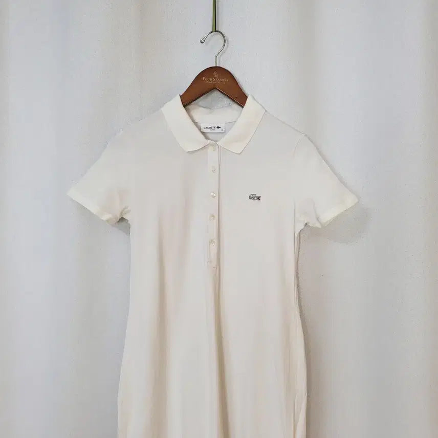 [BUNJANG] Lacoste Cotton Shirtdress White / 라코스테 원피스40