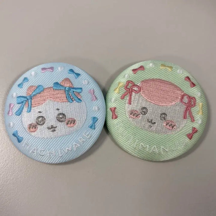 [BUNJANG] Bandai Cheikawa Embroidered Can Badge Biscuit Vol. 2 Hachiware Kurimanju / 반다이 먼작귀 치이카와 자수 캔뱃지 비스킷 2탄 하치와레 쿠리만쥬