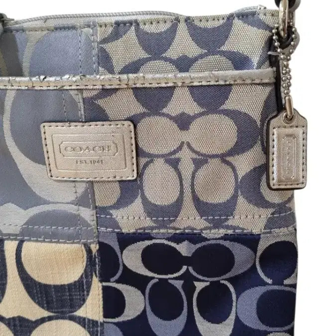 [BUNJANG] Coach Poppy Signature Denim Patchwork Crossbody Bag / 빈티지 코치 포피 시그니처 데님 패치워크 크로스바디 블루