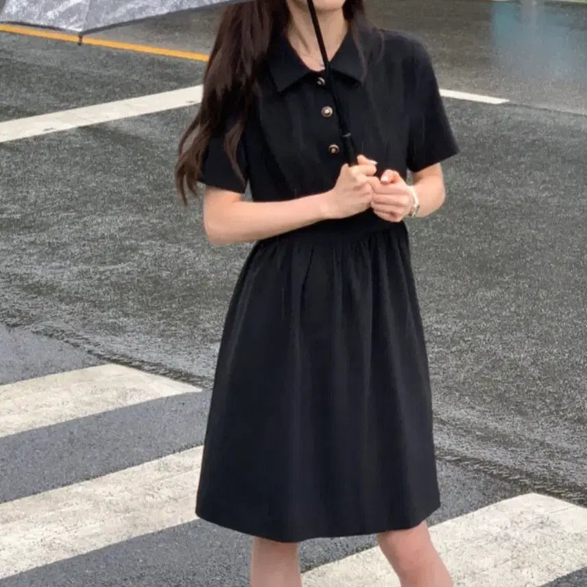 [BUNJANG] Merion Pluoz Short-Sleeve Polo Dress / 메리온 플로즈 반팔 카라원피스