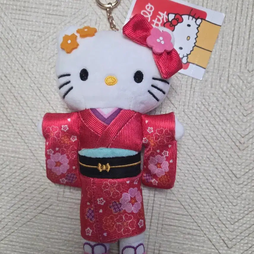 [BUNJANG] Kimono Hello Kitty Long-Legged Plush Keychain (2 Types) / 기모노 헬로키티 롱다리 인형키링 새상품 2종