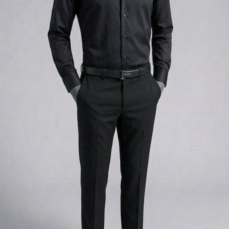 [BUNJANG] And Z Solid Black Dress Shirt / 지오지아 And Z / 앤드지 솔리드 블랙 드레스셔츠 / 100