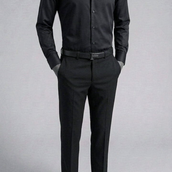 [BUNJANG] And Z Solid Black Dress Shirt / 지오지아 And Z / 앤드지 솔리드 블랙 드레스셔츠 / 100