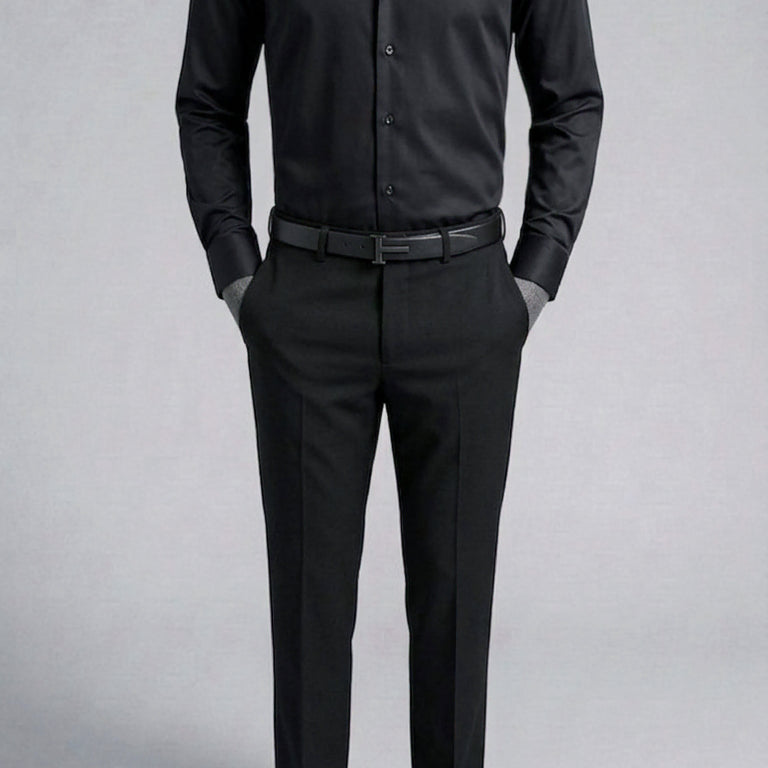 [BUNJANG] And Z Solid Black Dress Shirt / 지오지아 And Z / 앤드지 솔리드 블랙 드레스셔츠 / 100