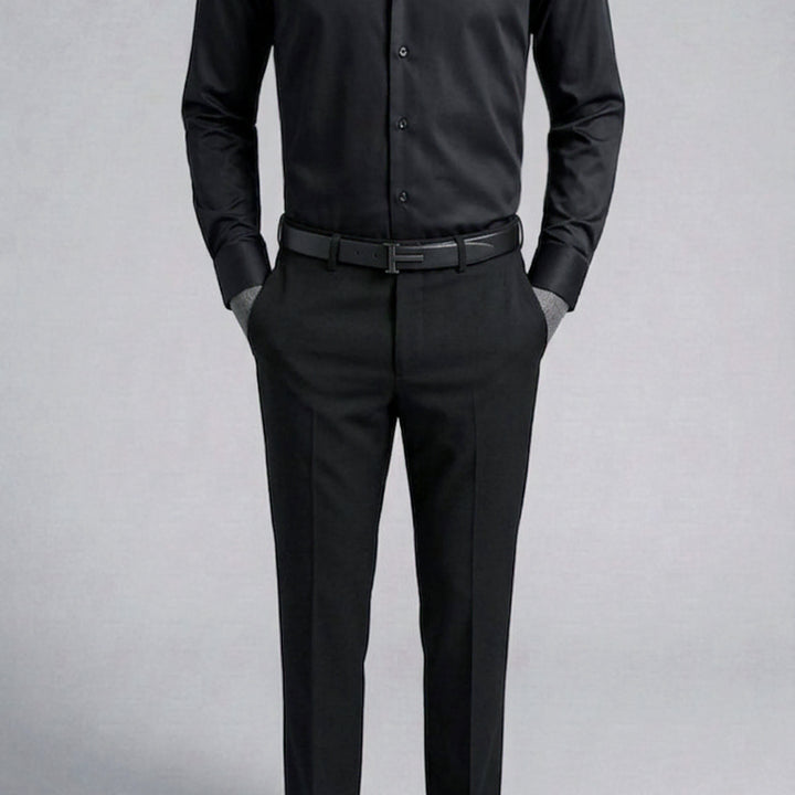 [BUNJANG] And Z Solid Black Dress Shirt / 지오지아 And Z / 앤드지 솔리드 블랙 드레스셔츠 / 100