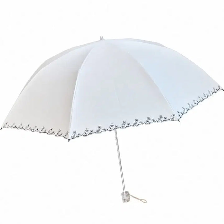 [BUNJANG] Metrociti White Floral Embroidery Sun Umbrella UV Protection / 메트로시티 (새상품) 화이트 꽃자수 양산 uv 좌외선차단