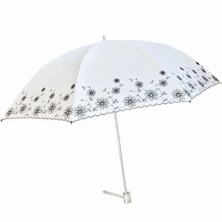 [BUNJANG] Metsu City White Embroidered Parasol UV Protection / 메트로시티 (새상품) 화이트 자수 양산 uv 좌외선차단