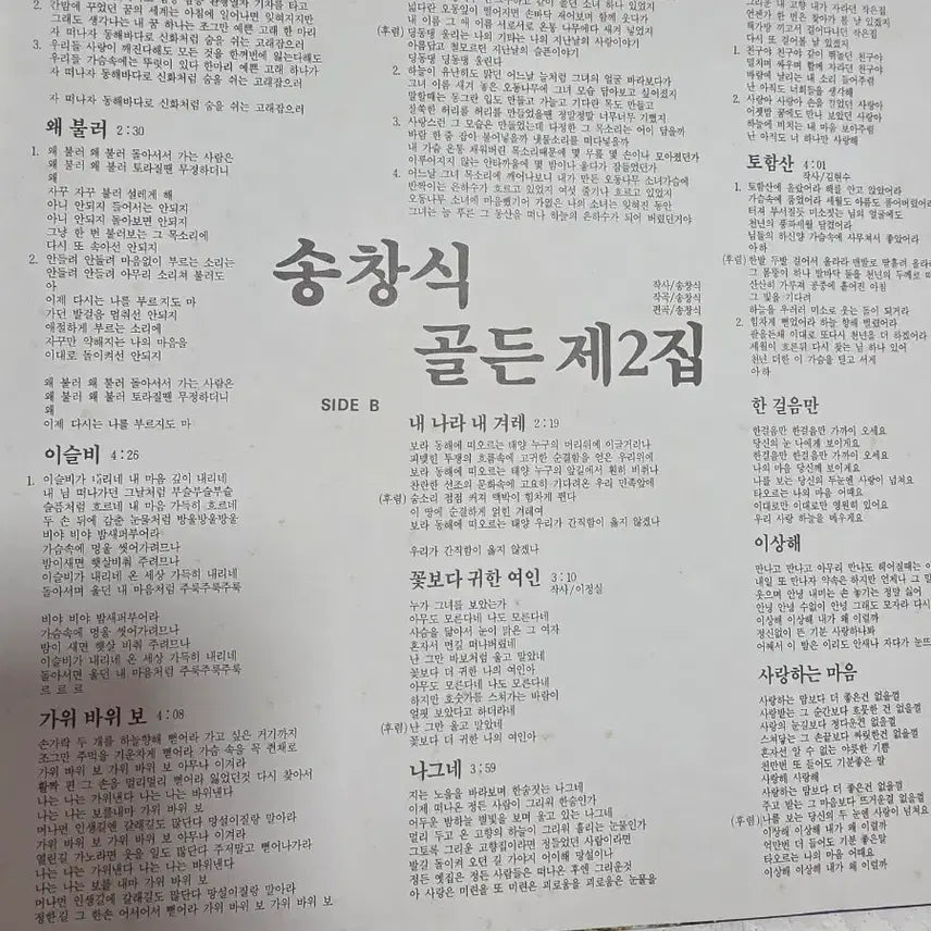 [BUNJANG] Song Chang Sik Golden Vol. 2 Unused LP / 송창식 골든 제2집 미사용 LP