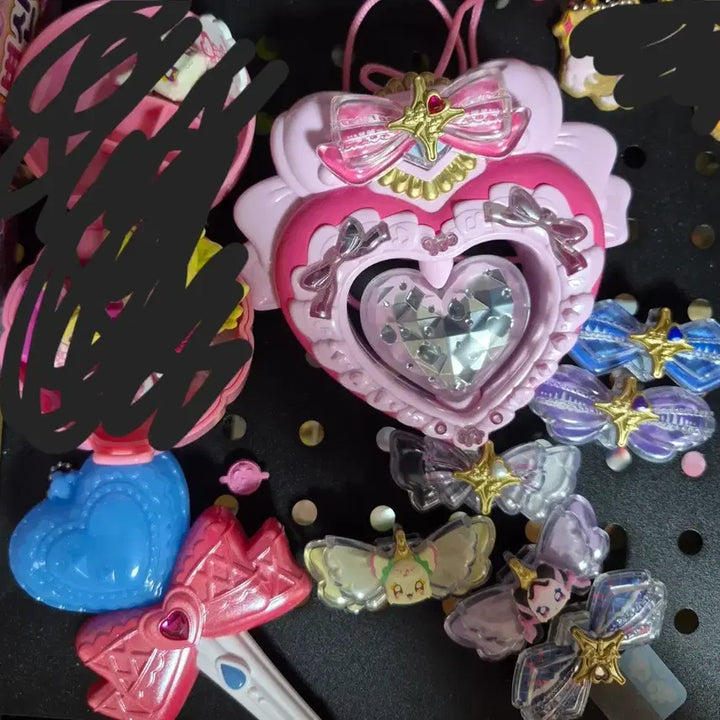 [BUNJANG] Heart-Shaped Toy with Jewel and Wing Ornaments / 너랑 아이돌 프리큐어 장난감 판매 키미프리 박스있음